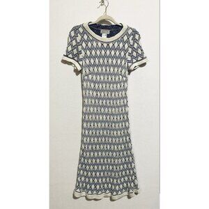 Barneys New York Taste Luxury Humor Sweater Dress Womens Medium Geo Print Midi